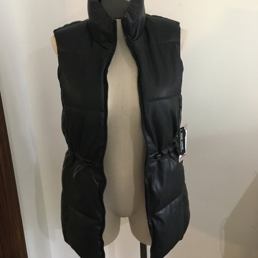 CiSono Vegan Leather Puffer Vest Size Small and Medium NWT